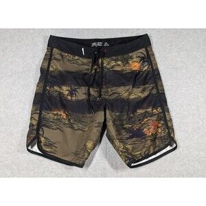 Fox Head Men Shorts 33x8 Raid Boardshort Swim Striped Hawaiian Islands Surf